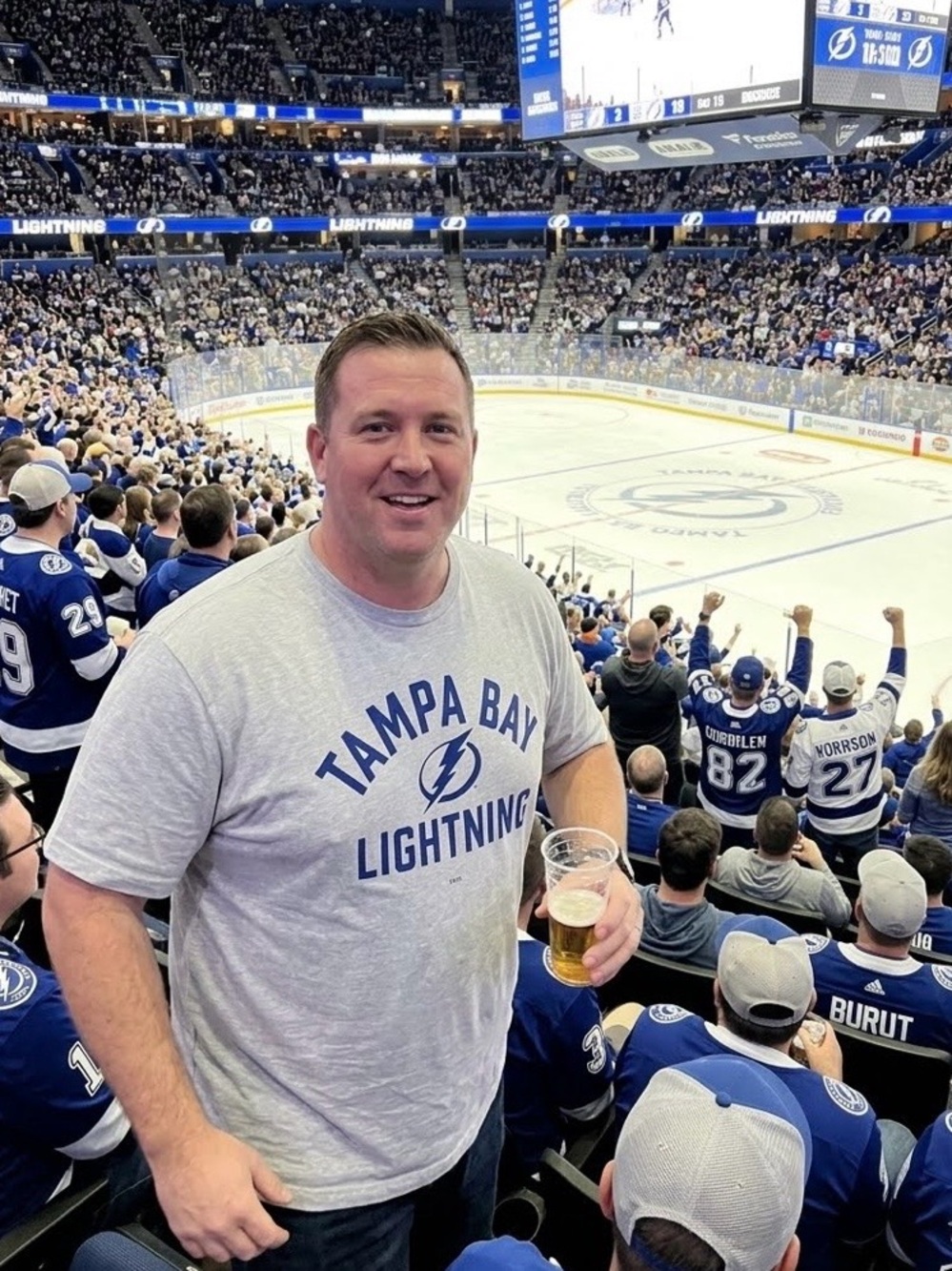 🏈🖤NWOT Fanatics Grey Tampa Bay Lightning Men’s Shirt Size 3XL